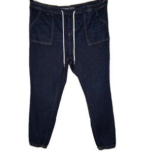 Gemma Rae Jeans Women Plus Size 22W Dark Wash Blue Denim Joggers Stretch Jogger